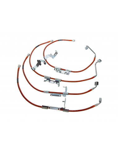 MANGUERAS DE FRENO ACERO INOXIDABLE DELANTERA Y TRASERA RUSTY'S JL WRANGLER SPORT/RUBICON