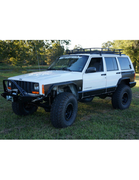 GUARDABARROS DE ACERO DELANTEROS Y TRASEROS RUSTY'S ALTA COMPENSACION JEEP XJ 4 PUERTAS