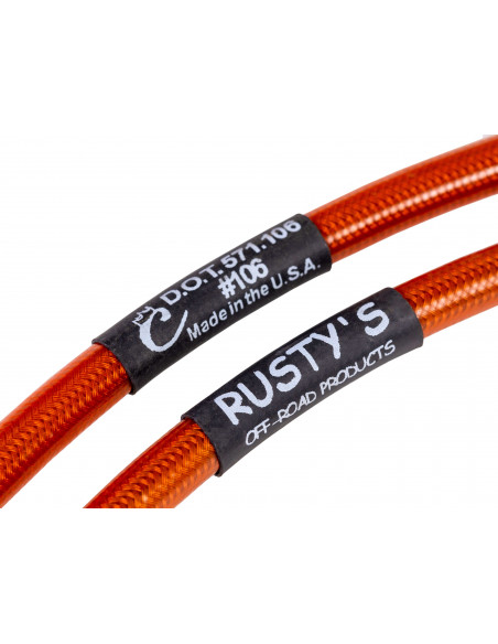 MANGUERAS DE FRENO TRASERAS ACERO INOXIDABLE RUSTY'S JEEP JK