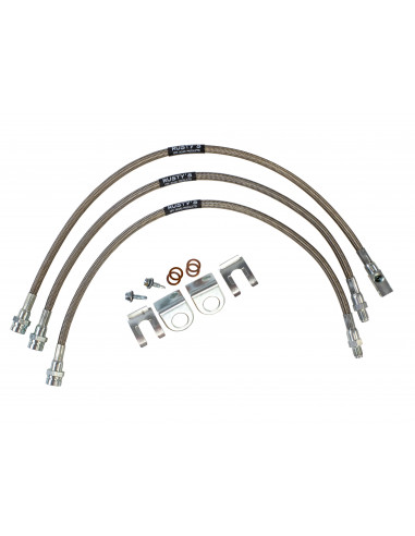 MANGUERAS DE FRENO INOXIDABLE RUSTY'S TAMBOR DELANTERO Y TRASERO CJ 1960-1976