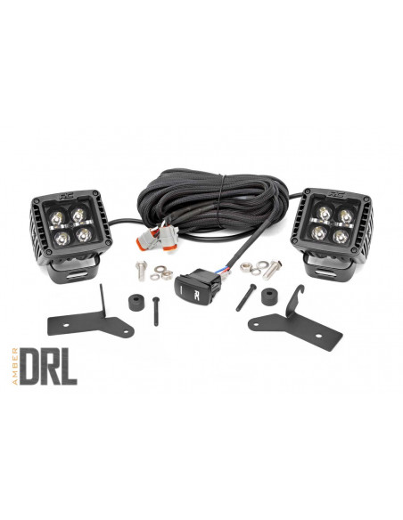 ROUGH COUNTRY LED LIGHTING 2" Hinge Mount Amber DRL | Jeep Wrangler JL | Jeep Gladiator JT