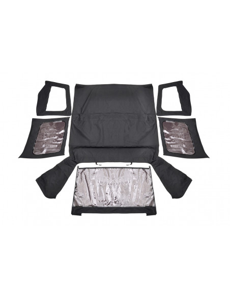 ROUGH COUNTRY Soft Top Replacement Black Half Doors | Jeep Wrangler YJ