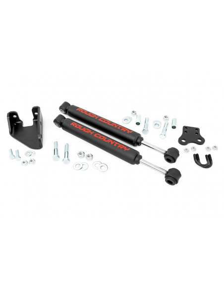 ROUGH COUNTRY Dual Steering Stabilizer 4-6.5" Lift | Jeep Wrangler YJ