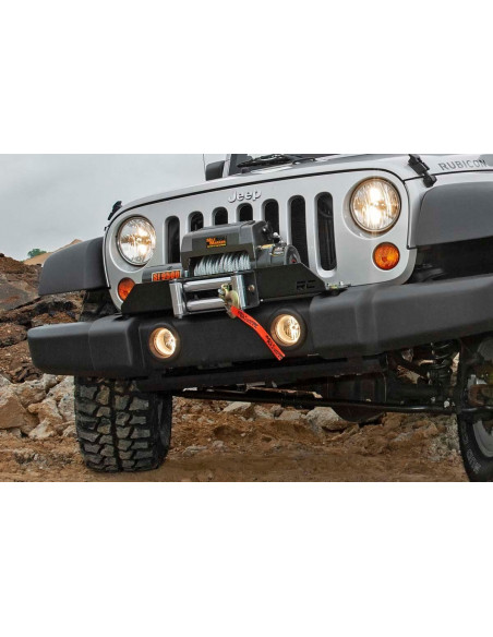 ROUGH COUNTRY Winch Mount Plate with D-Rings | Jeep Wrangler JK