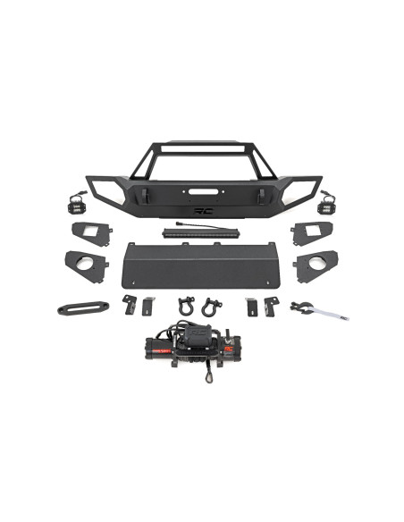ROUGH COUNTRY Front Winch Bumper 9500S | Jeep Wrangler JK JL | Jeep Gladiator JT