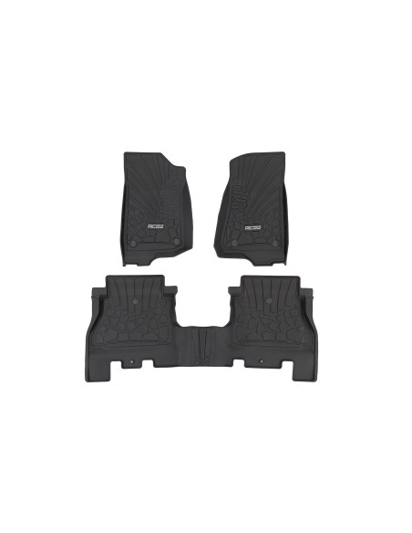 ROUGH COUNTRY Alfombrillas Flex-Fit Delanteras y Traseras | Jeep Wrangler Unlimited 4 Puertas