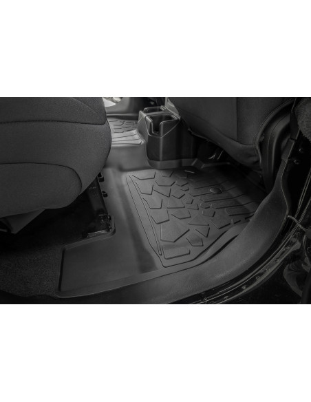 ROUGH COUNTRY Alfombrillas Flex-Fit Delanteras y Traseras | Jeep Wrangler Unlimited 4 Puertas