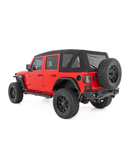 ROUGH COUNTRY Oval Nerf Steps Black 4 Door | Jeep Wrangler Unlimited JL
