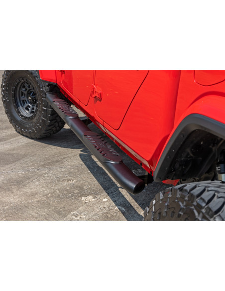 ROUGH COUNTRY OVAL NERF STEPS Black | Jeep Gladiator JT
