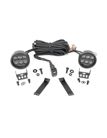 ROUGH COUNTRY LIGHTING LED Ditch Mount Kit 3.5" Amber DRL | Jeep Cherokee KL