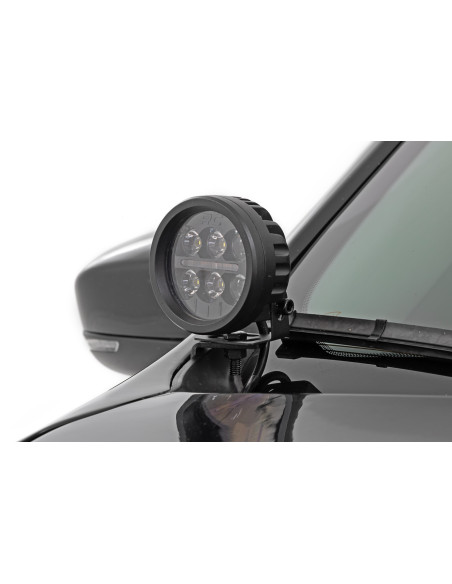 ROUGH COUNTRY LED LIGHT KIT 2" Ditch Mount Black DRL White | Jeep Cherokee KL