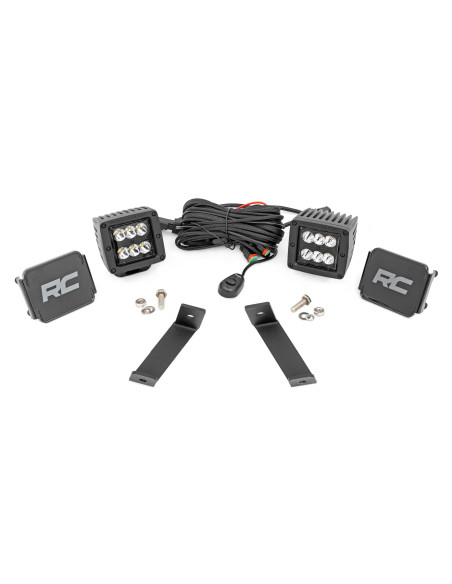ROUGH COUNTRY LED Light Kit Ditch Mount 2" Spot | Jeep Cherokee KL