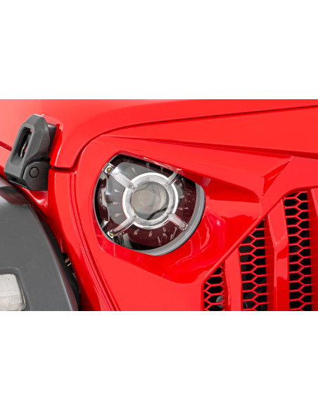 ROUGH COUNTRY Faros LED 9" DRL Halo Homologados DOT | Jeep Wrangler JL | Jeep Gladiator JT