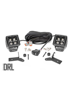 ROUGH COUNTRY LED LIGHT KIT 2" Black Hinge DRL | Jeep...