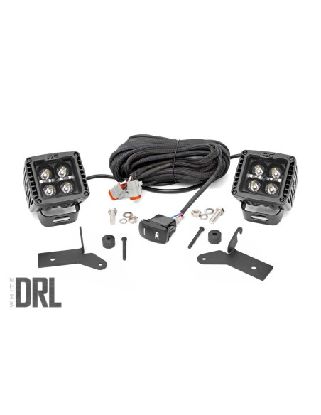 ROUGH COUNTRY ILUMINACION LED 2" Negras Bisagra DRL | Jeep Wrangler JL | Jeep Gladiator JT