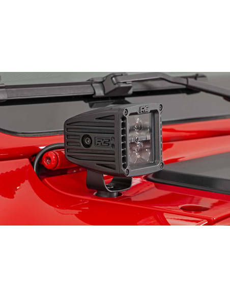 ROUGH COUNTRY ILUMINACION LED 2" Negras DRL Ambar en Capo | Jeep Wrangler JL | Jeep Gladiator JT
