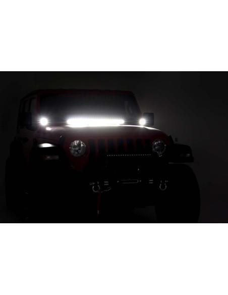 ROUGH COUNTRY ILUMINACION LED 2" Negras DRL Ambar en Capo | Jeep Wrangler JL | Jeep Gladiator JT