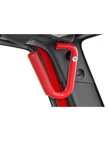 ROUGH COUNTRY Steel Grab Handles Red Front &...