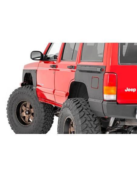 ROUGH COUNTRY Fender & Quarter Panel Armor Rear Combo | Jeep Cherokee XJ
