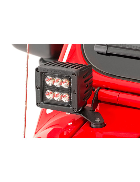 ROUGH COUNTRY LIGHTING 2" LED Cubes Hinge Mount Black | Jeep Wrangler JL | Jeep Gladiator JT