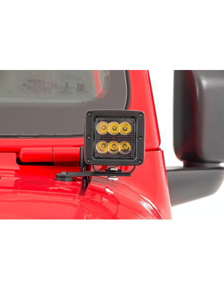 ROUGH COUNTRY ILUMINACION Cubos LED 2" en Bisagra Negros | Jeep Wrangler JL | Jeep Gladiator JT