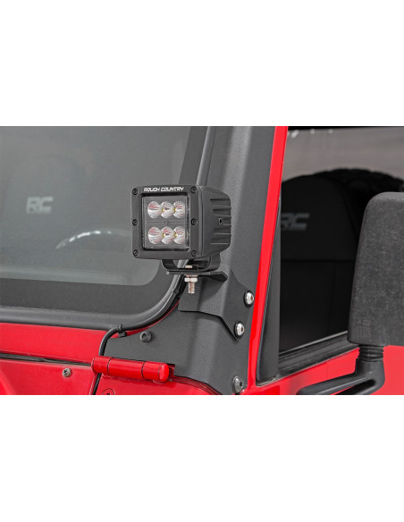 ROUGH COUNTRY LED Light Mount Lower A-Pillar Pod | Jeep Wrangler TJ | Wrangler Unlimited