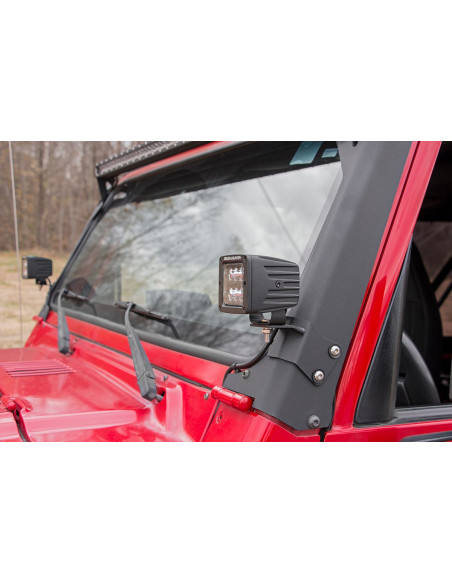 ROUGH COUNTRY LED Light Mount Lower A-Pillar Pod | Jeep Wrangler TJ | Wrangler Unlimited