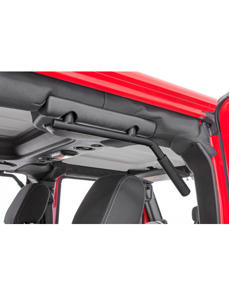 ROUGH COUNTRY Steel Grab Handles Front & Rear Black | Jeep Wrangler JK
