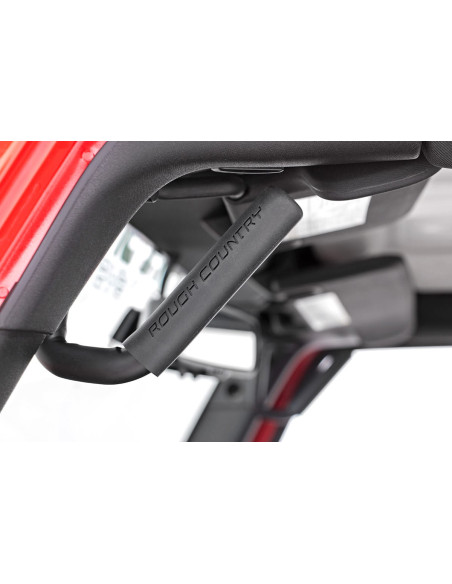 ROUGH COUNTRY Asas Interior Acero Delanteras Negras | Jeep Wrangler JK