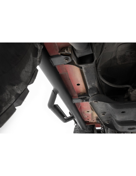 ROUGH COUNTRY Nerf Steps Full Length Black | Jeep Wrangler TJ