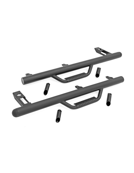 ROUGH COUNTRY Nerf Steps Full Length Black | Jeep Wrangler TJ