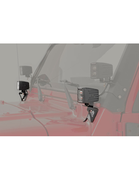 ROUGH COUNTRY SOPORTE BARRA LED Inferior Parabrisas Pod | Jeep Wrangler TJ | Wrangler Unlimited