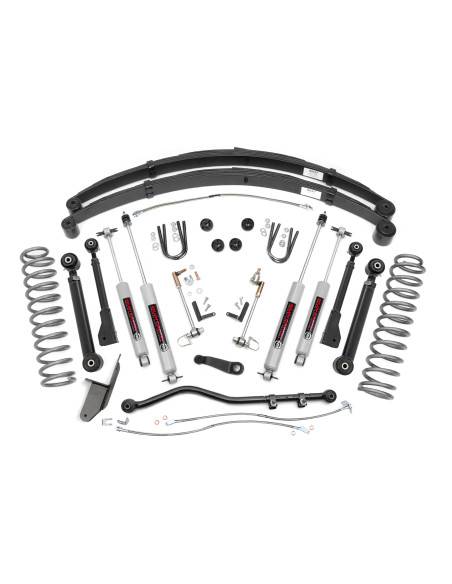 ROUGH COUNTRY KIT SUSPENSION 4.5" X-Series Ballestas Traseros | Jeep Cherokee XJ