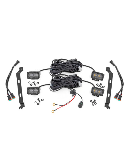 ROUGH COUNTRY LIGHTING LED Fog Light Kit Black Series 3x1.75" | Toyota Tacoma