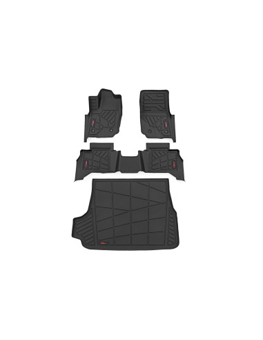 ROUGH COUNTRY Sure-Fit Floor Mats Front Rear &...