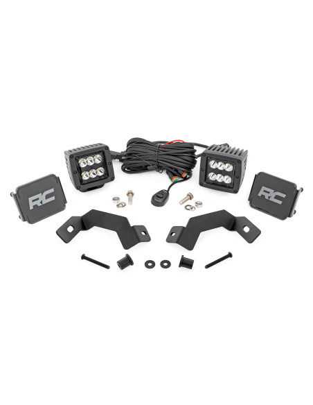 ROUGH COUNTRY ILUMINACION Kit LED 2" en Columna A Spot Negro | Toyota Land Cruiser