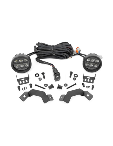 ROUGH COUNTRY LED LIGHT KIT Ditch Mount 3.5" Black Series Amber DRL | Toyota Land Cruiser