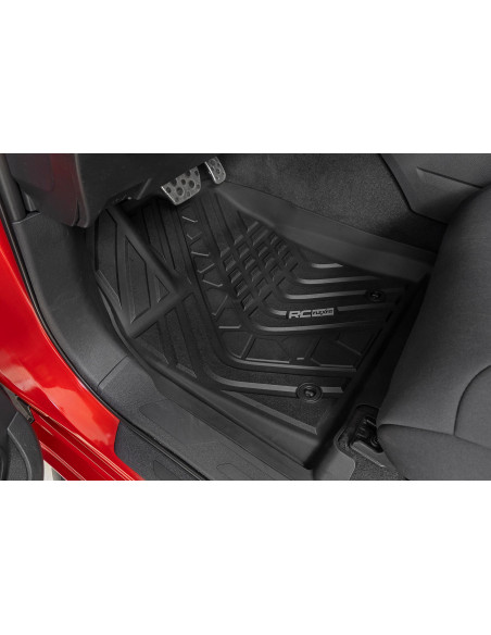 ROUGH COUNTRY Flex-Fit Floor Mats Front & Rear | Toyota Tundra CrewMax