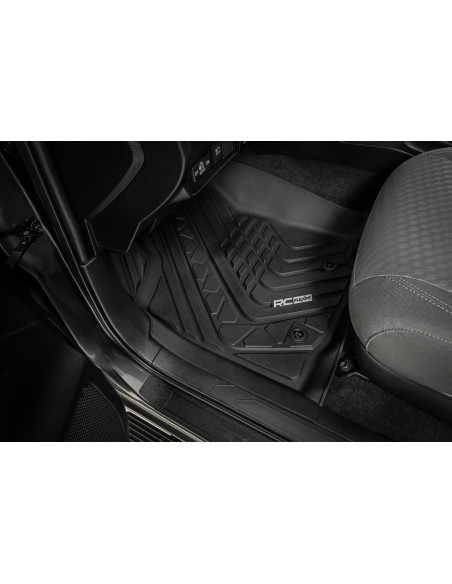 ROUGH COUNTRY Flex-Fit Floor Mats Front and Rear | Toyota Tacoma