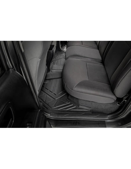 ROUGH COUNTRY Flex-Fit Floor Mats Front and Rear | Toyota Tacoma