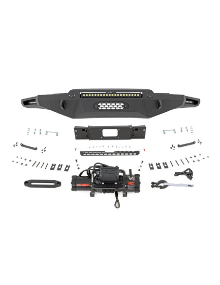 ROUGH COUNTRY Paragolpes Delantero Hibrido con Cabrestante 12000S y LEDs | Toyota Tundra