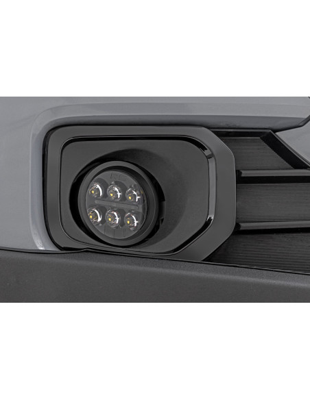 ROUGH COUNTRY LIGHTING Fog Light Kit 3.5" Black Series Amber DRL | Toyota Tacoma
