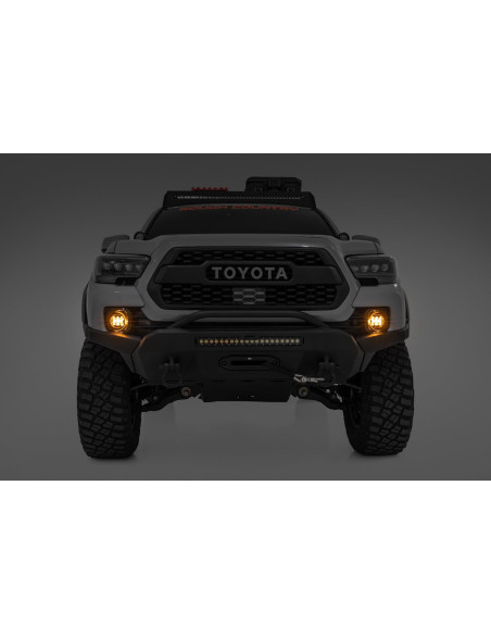 ROUGH COUNTRY LIGHTING Fog Light Kit 3.5" Black Series Amber DRL | Toyota Tacoma