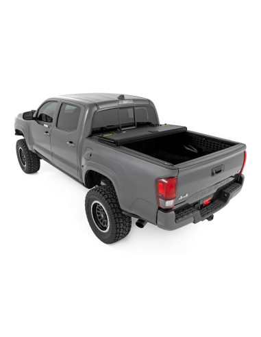 ROUGH COUNTRY Hard Tri-Fold Flip Up Bed Cover...