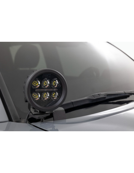 ROUGH COUNTRY LED Light Kit 2" Ditch Mount Flood Black | Toyota Tacoma