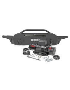 Front Bumper | Hybrid | 20" Blk LED | 9500-Lb Winch Syn |...