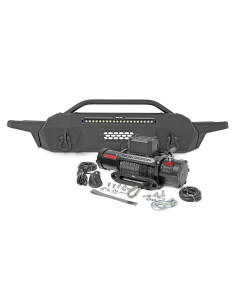 Front Bumper | Hybrid | 20" Blk LED | 12000-Lb Winch Syn...