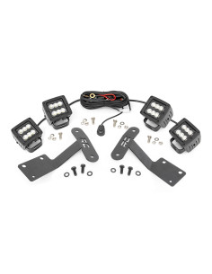LED Light Kit | Ditch Mount | Dual 2" Black Pairs | Flood...