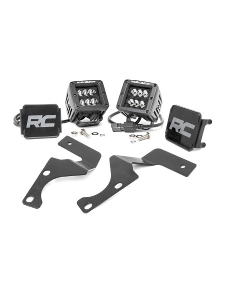 LED Light Kit | Ditch Mount | 2" Black Flood Pair | Toyota 4Runner (10-24)