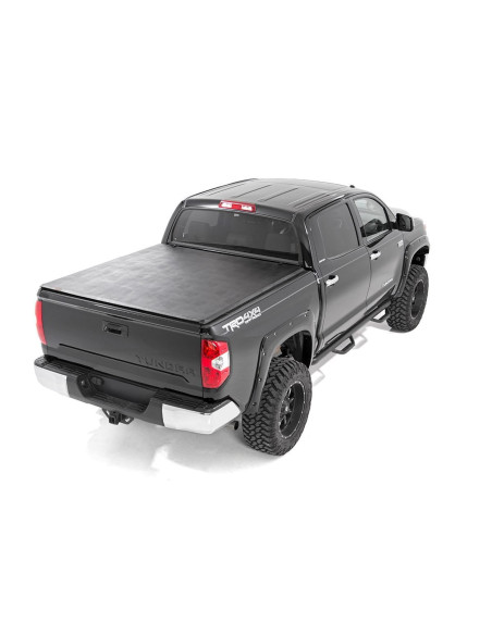 ROUGH COUNTRY Soft Tri-Fold Bed Cover 5'7" No OE Rail | Toyota Tundra